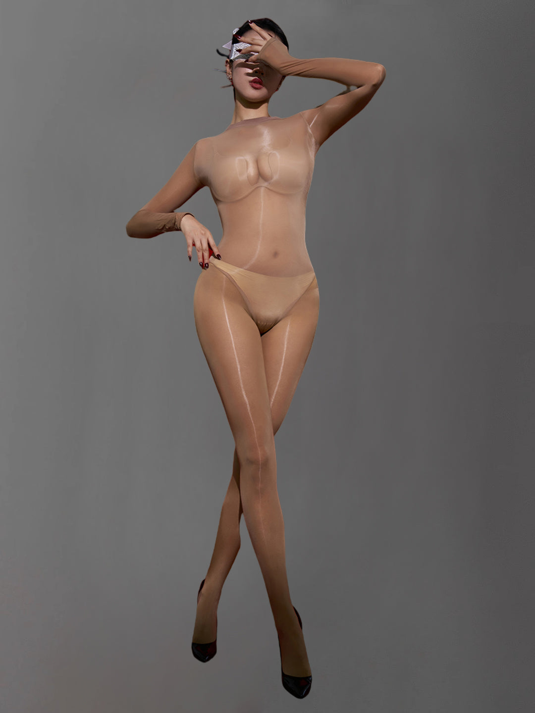 Sheer Long-Sleeve Bodystocking