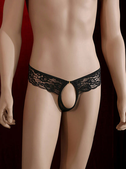 Lace Open-Front Briefs