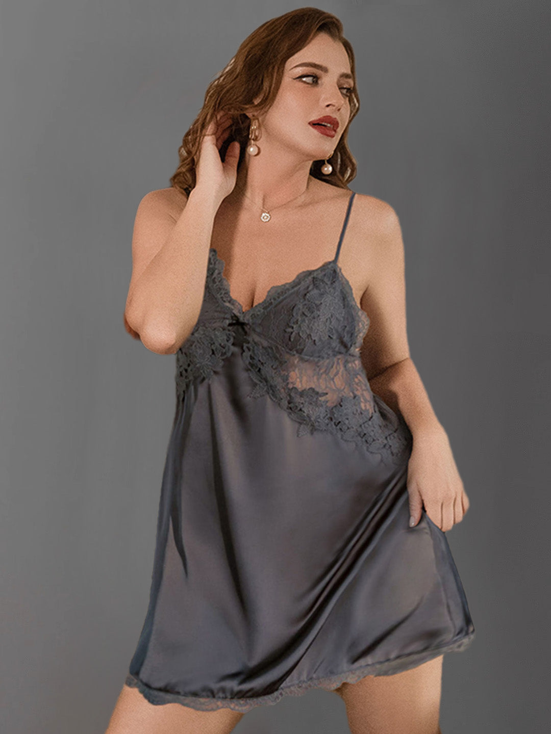 Camille Lace Romance Silk Pajamas